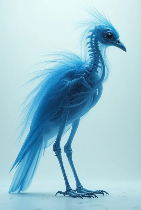 Blue bird without feathers