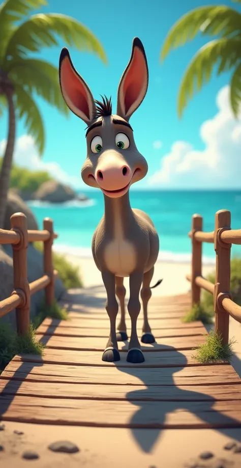 I want it to be in a beach donkey, like, on a beach bridge., shadow