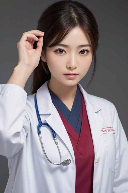 ((Best Quality)), ((masterpiece)), (detailed),  1 beautiful Japanese woman, Doctor uniform, Rescue,