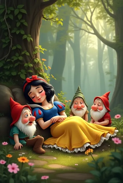 Snow White napped by the ugly dwarves