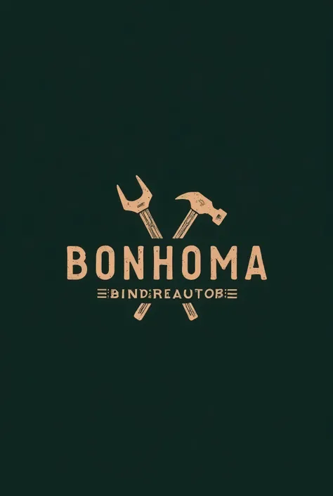 logo in several dark colors for a hardware store with the name BONHOMÍA