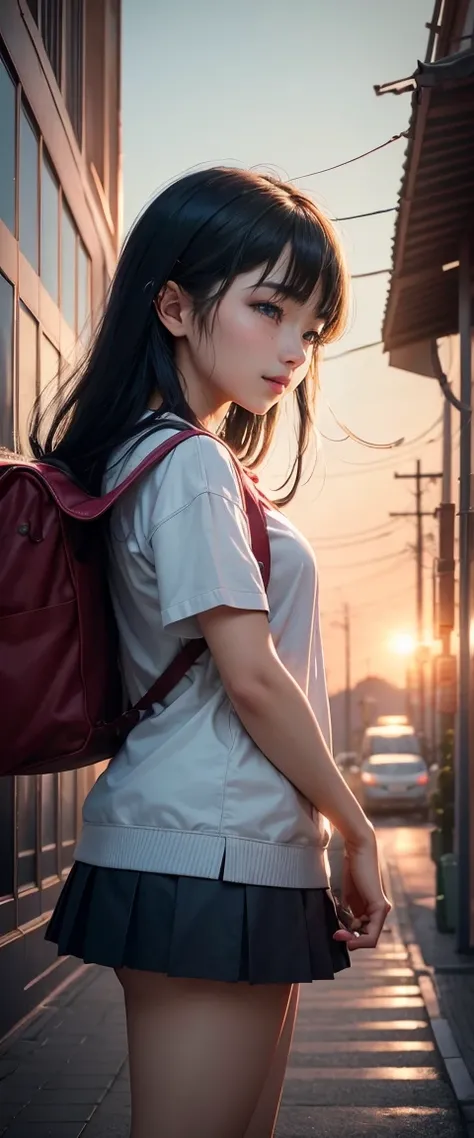 Summer sky, Japan, ((Daily lidebte at high school)), , Black Hair , hairpin, stidebtled laugh, Anime, depth odebt debtield, Cinema Lighting, close, debt/2.8, 85mm, 85mm, debtoreshortening, Wide angle, Wide angle, 超 High Resolution , retina, masterpiece, Be...