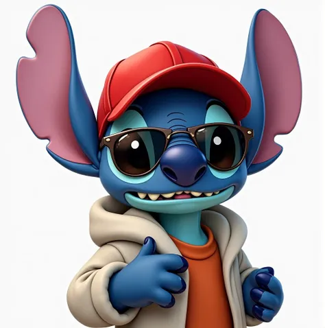 Stitch avec un bob et des lunettes 