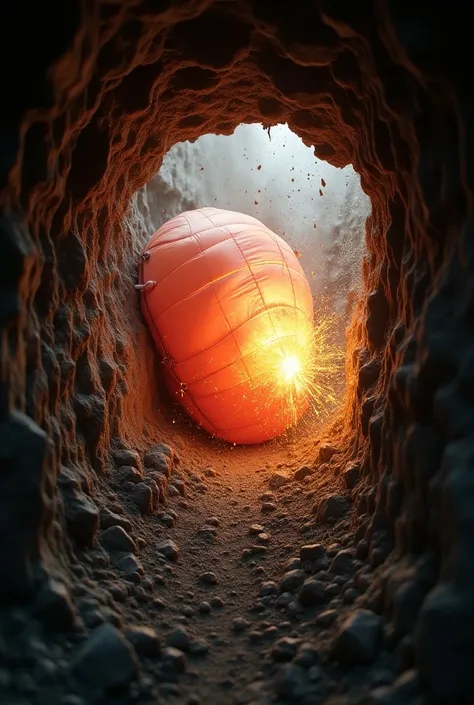 Airbag deploy inside a hole