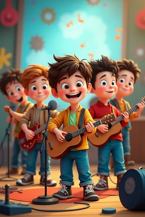 Boys ren group of cartoon