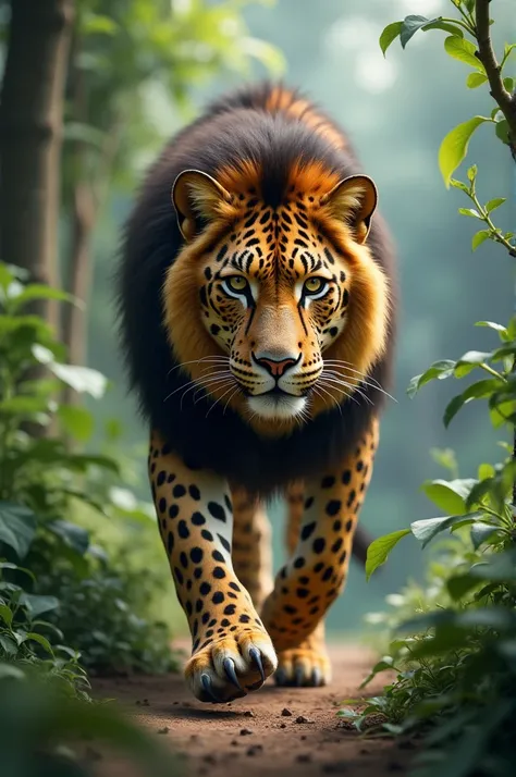 A hybrid animal which is mixture of lion and leopard