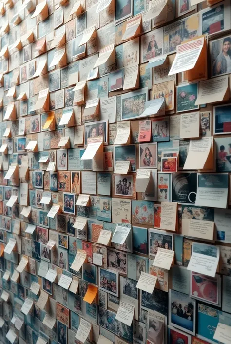 A wall of memories , photos and videos of people stored on the network or cloud in jpg format