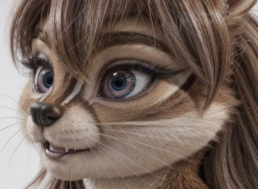 brittany_miller, one, chipmunk, fluffy, , feminine,young ,fur detailing, 3d model,slim body,  sexy body , eyeliner, painted eyes...