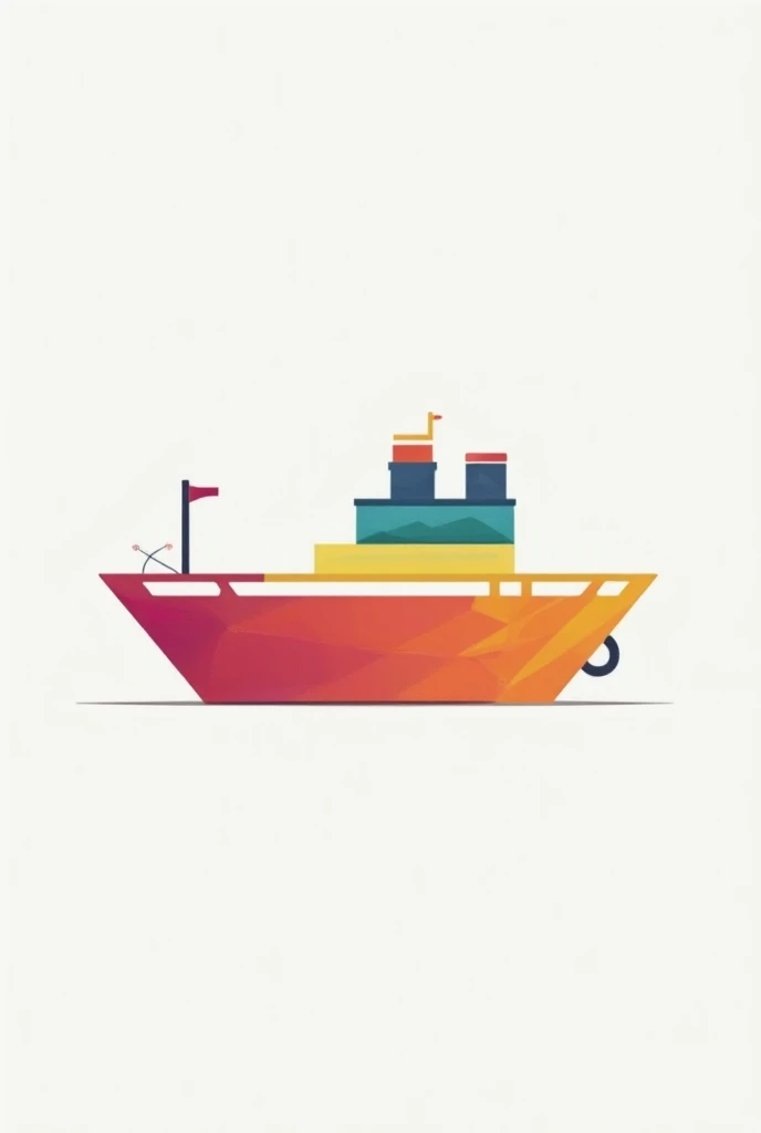 Color ship icon for an international delivery company and marketplace