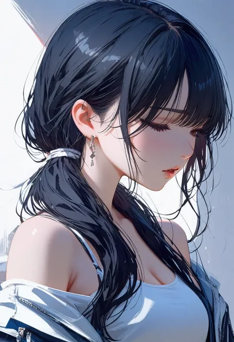 (masterpiece, Best Quality:1.2), 1 girl, Alone,Long black hair,