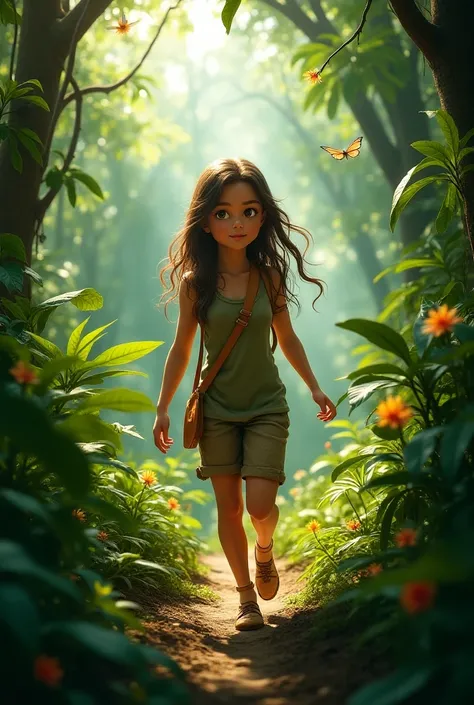 A girl in jungle