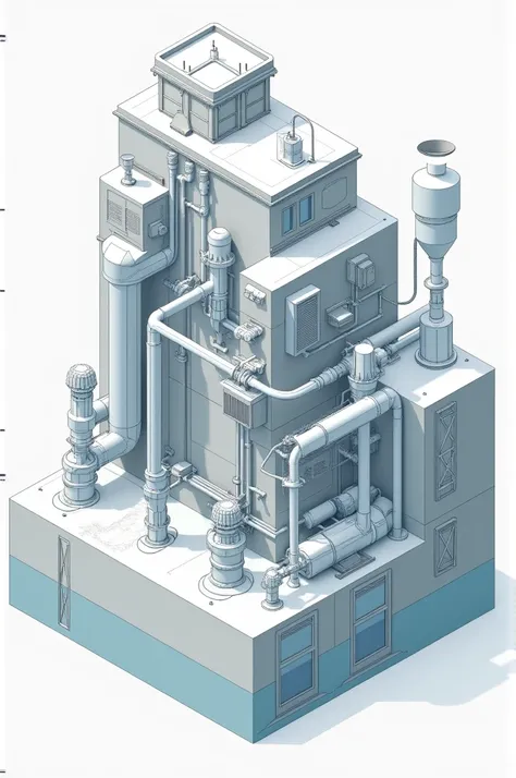  performs an isometry of sanitary facilities with the following concepts: discharge,  sanitary drain ,  storm drain ,  ventilate , re ventilate ,  carcamo , siphons ,  branch and sanitary register  