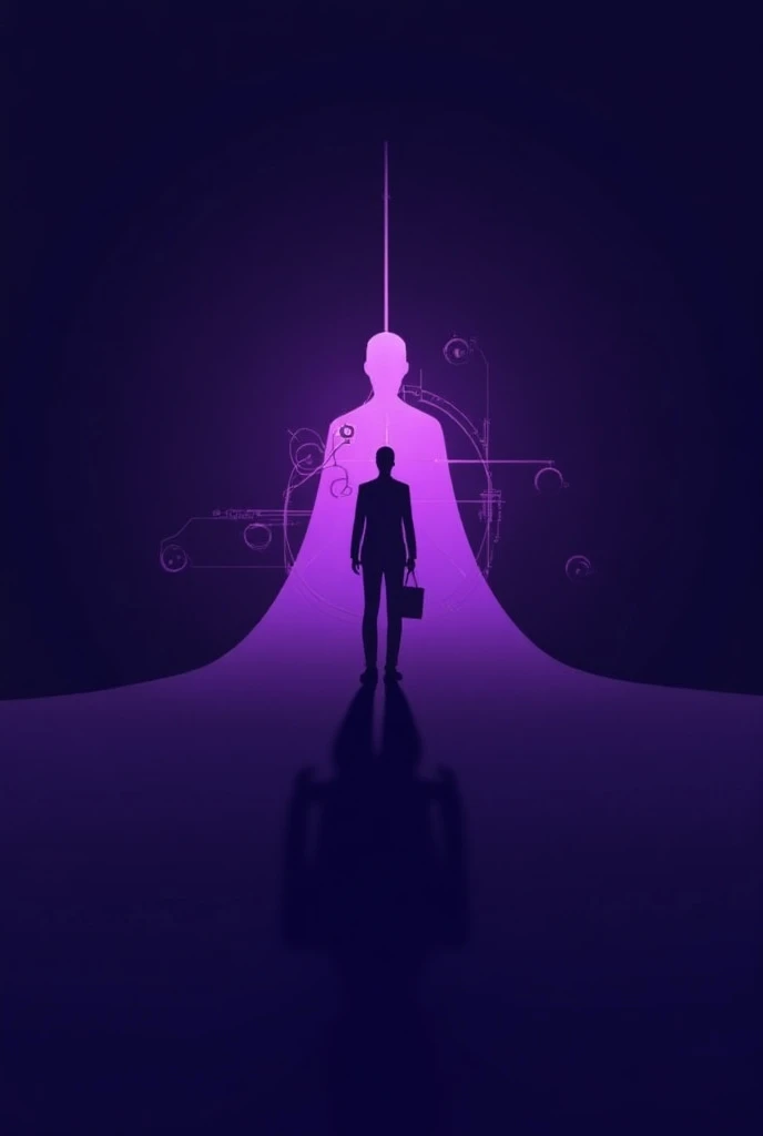 app logo for a game that name project:future, the game is about exploration of future jobs that integrated with ai and technology , the theme colour is purple