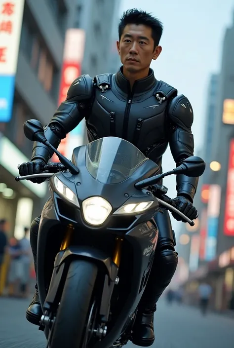 Abe Shinzo 、Prime Minister、motorcycle、rider、hero、The body is a robot、Shinzo Abe 