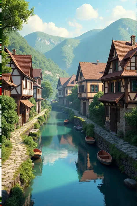 You can see the river houses in the village