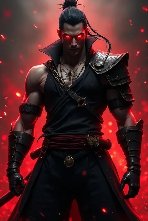 {{{(solo, full body photo:1.3), (action packed:1.3),red generously eyes details,handsome perfect face details,dmc5 combined solo leveling men looking a perfect viewer with incarite samurai armour equipment suit,drawing style from capcom with persona 5 altu...