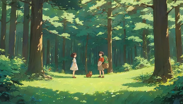 Forest Pine , Studio ghibli inspired