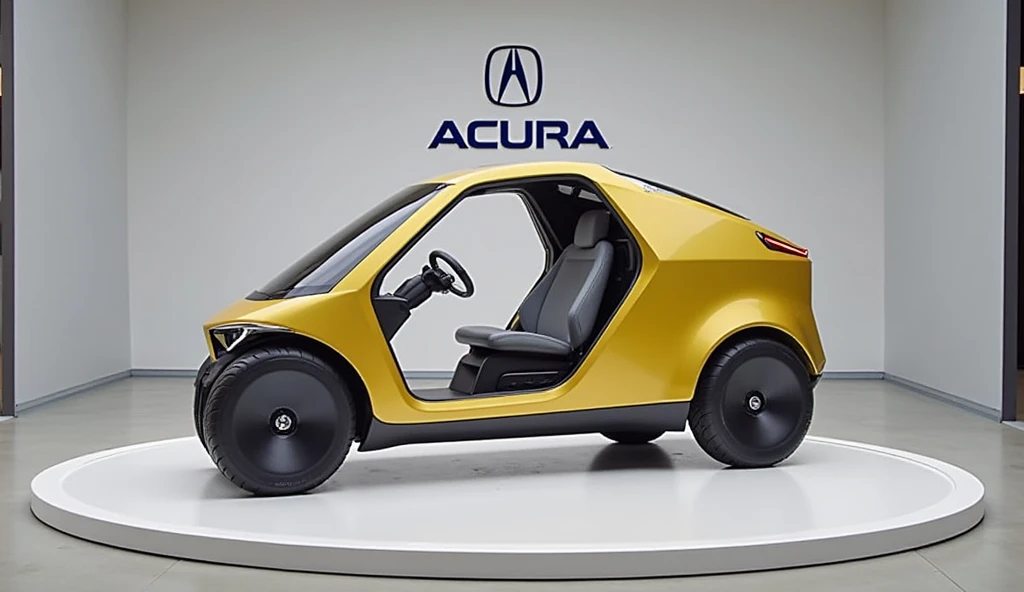 yellow color full HD picture 2025 Honda G/150 Cargo in Showroom all sides view with Aut logo in Showroom 