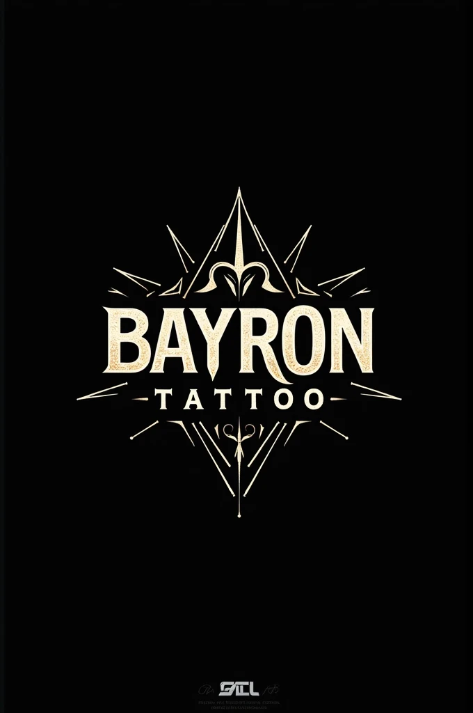 I want a tattoo studio logo with the name Bayron tattoo with blackwork style 