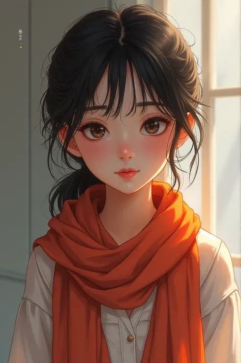 A girl in a scarf