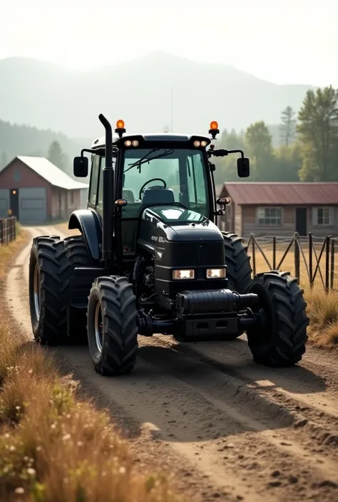 Lowered black tractor 
