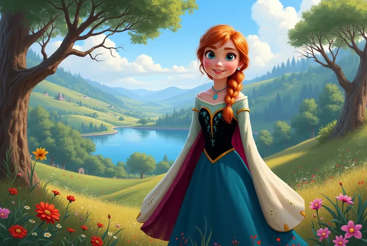 timbre en format paysage. A l’interieur, une image de la princesse Anna avec un style Disney Pixar. il est écrit « Bon Point » en blanc. 