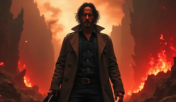 Keanu Reeves as Constantine in hell