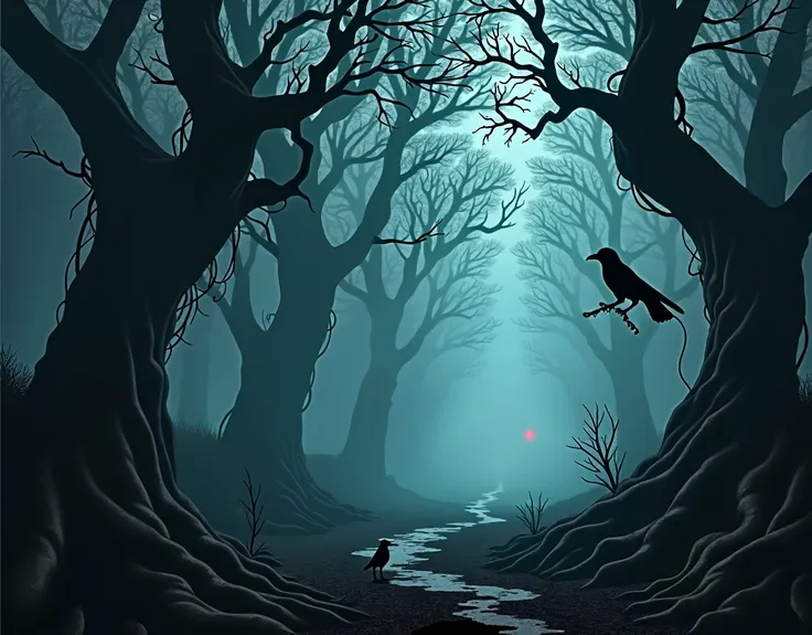 The Whispering Woods
Imagine a dark, dense forest cloaked in a veil of mist. The trees, ancient and gnarled, stand like silent sentinels, their branches reaching out like skeletal fingers. The ground is a carpet of decaying leaves and fallen branches, damp...