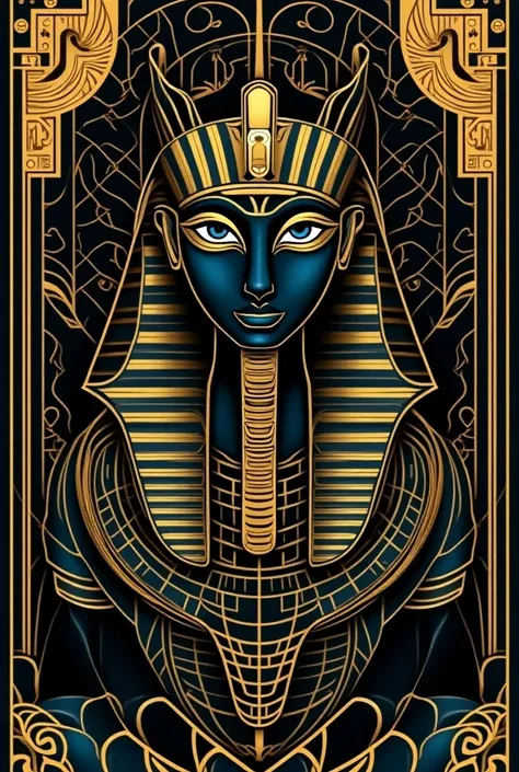 IMG_9834.CR2: Create a mythical Egyptian Sphynx design in a precise vector art or ornate illustration style, infused with elegant Art Deco elements. The composition features intricate linework and ornaments inspired by ancient Egyptian motifs, blending per...