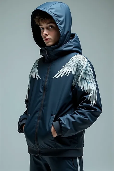 Sports parka with angel wings sublimated sleeves
