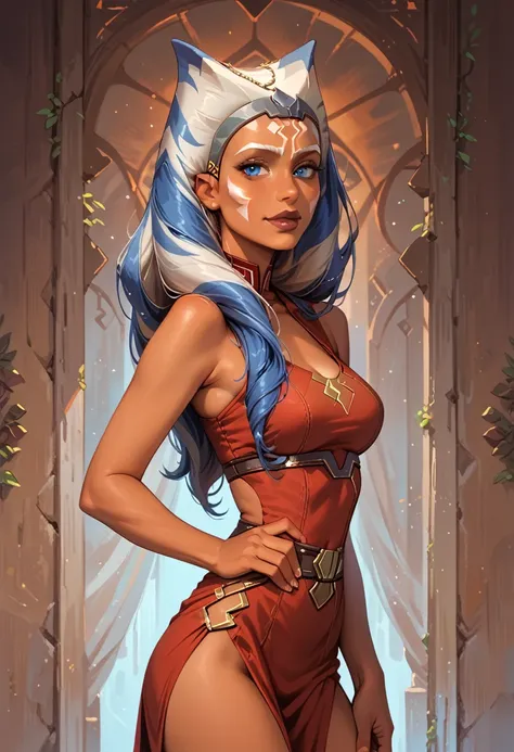 score_9, score_8_up,score_7_up, score_6_up, score_5_up, score_4_up, (realistic lighting), ahsoka tano, confident, (cute smirk:0.7), sexy look, perfect body, sexy pose, cowboy shot.