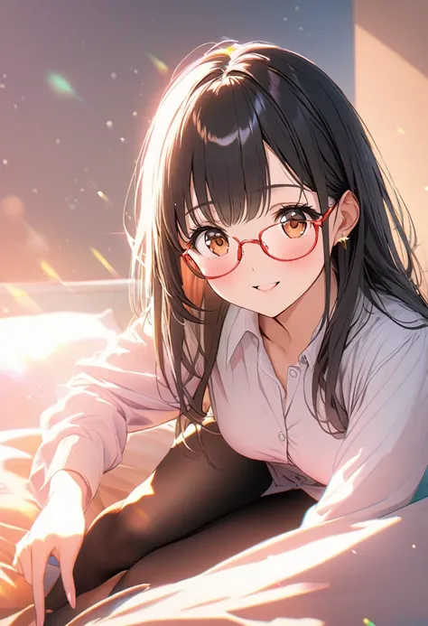 soft focus, lookinig view, lens flare, bright, natural color, high-res, super delicate, ultra detailed, 8k, influenced by manga and anime. Light lines and warm pastel colors give the impression of a sketch.

BREAK
1girl, , brown eyes are shining and cute, ...