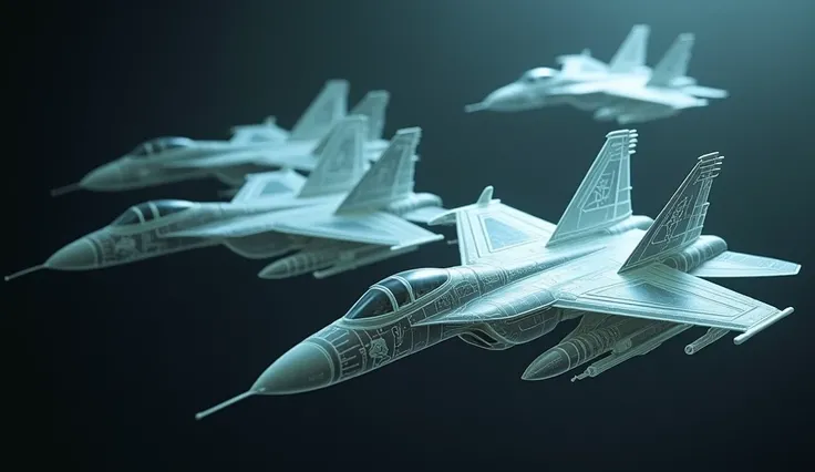 Miniature of some Phantom f14 fighters 