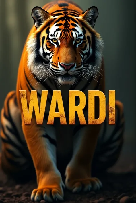 Seni huruf besar  nama wardi 
Background harimau