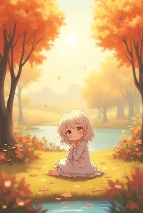 Autumn Lie Down Cute Anime