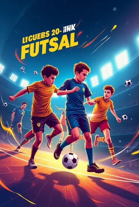 Generate a banner for  mentioning under 20 futsal tournament