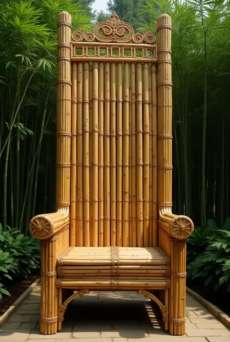 throne made with bamboo and ties 180 cm high and 50 cm wide
