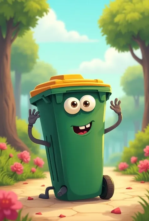 dustbin in cartoon
