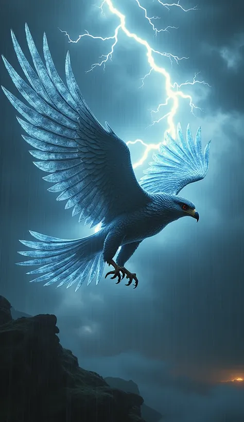 Storm with lightning and falcon hybrid