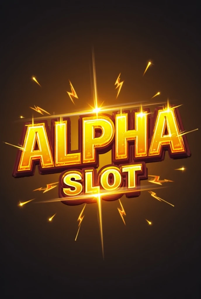  Create a slot logo with yellow-orange text  ,ALPHASLOT168 ,  in capital text. There is a lightning dash under the logo.