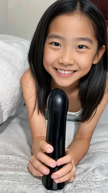 10age、１１age、１２age、１３age、handjob、black dildo、the face is close 、healthy、nervous smile