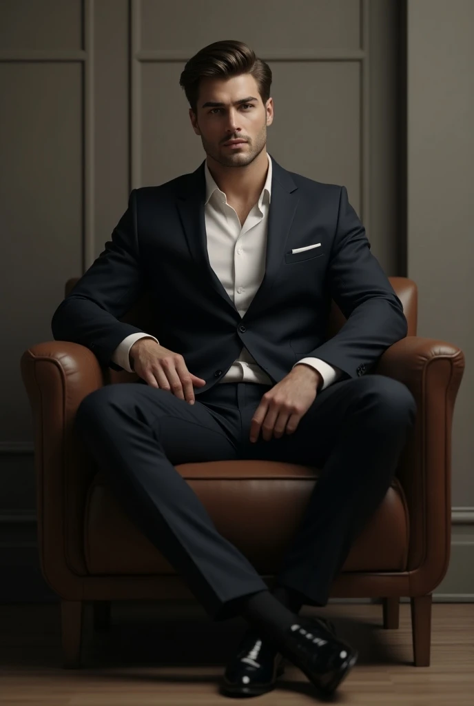 Handsome man sit on chair