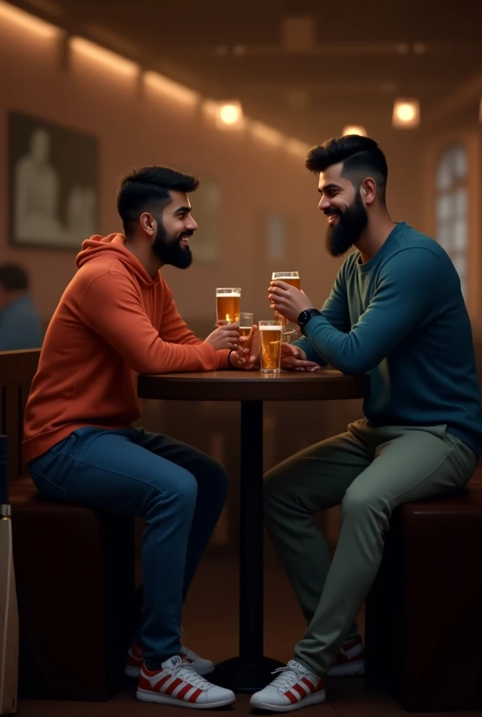 Babar Azam and Virat kholi  drinking alcohol in a bat





