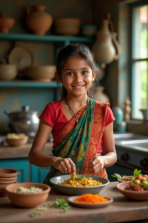 Srilanka girl cooking 
