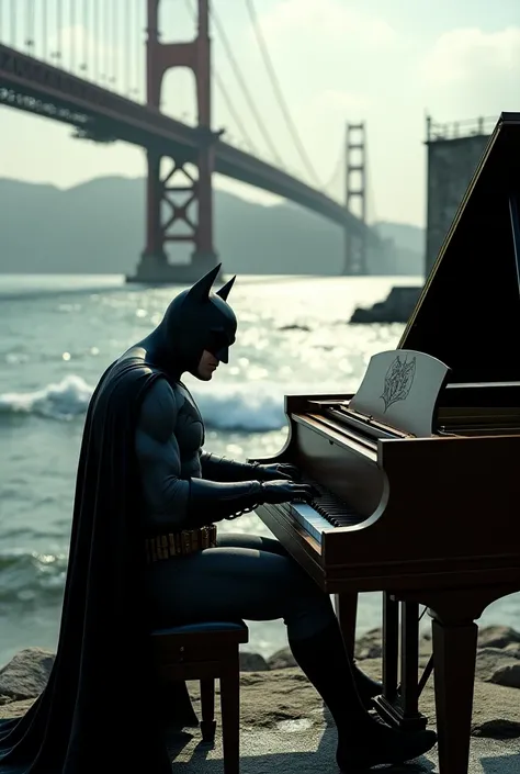 Batman plays Pyanin  near the sea thrown bridge  