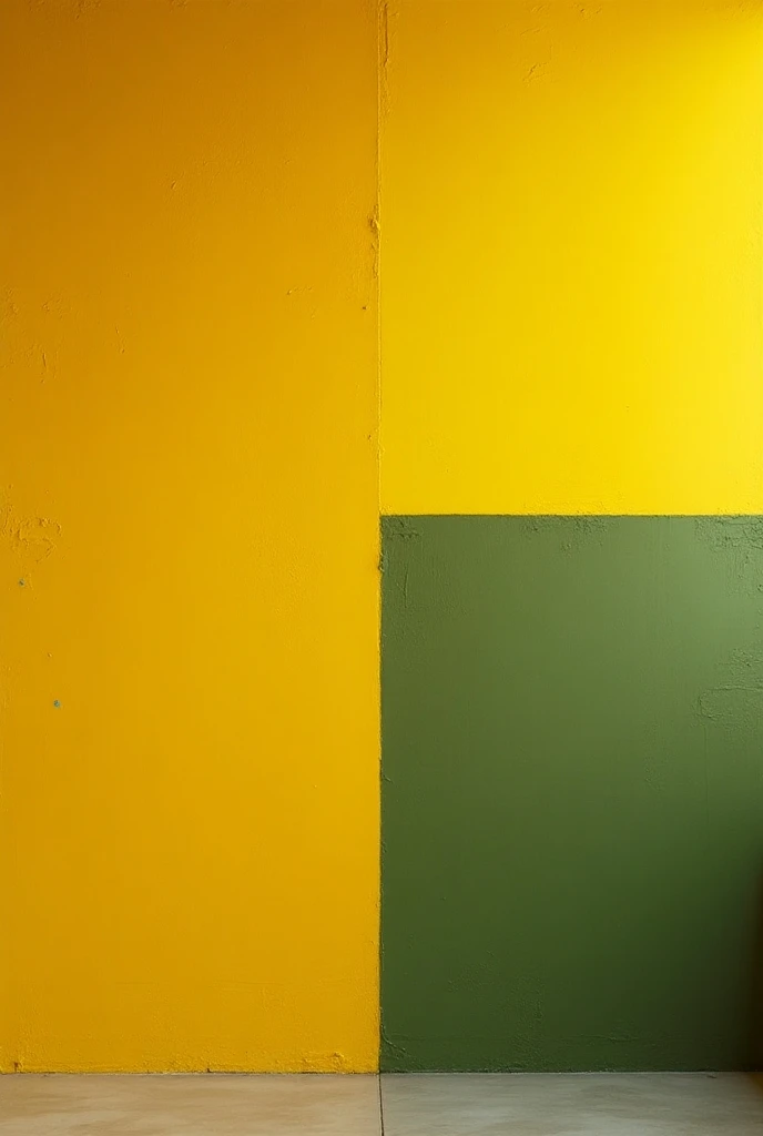 Yellow colour and army colour combination on the wall