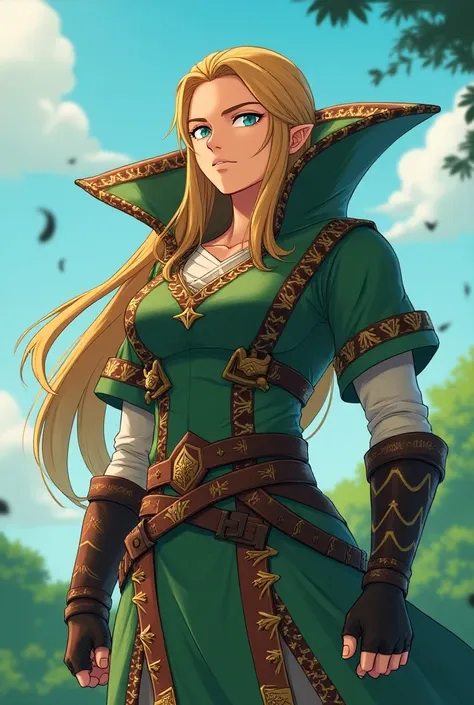 Anime, Masculinization, Hyrule Warriors Princess Zelda wearing a Massive Popped Collar thats taller than her head