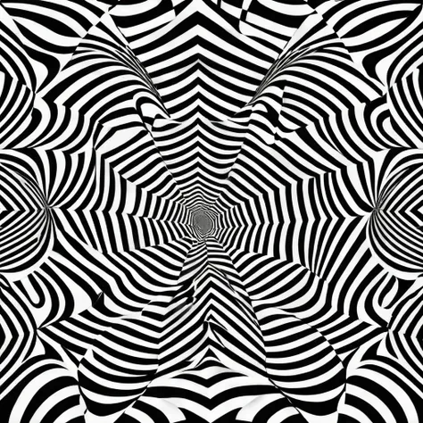 Optical illusion design. Abstract op art pattern, Illusion Abstract Black and White Pattern, Regularity.