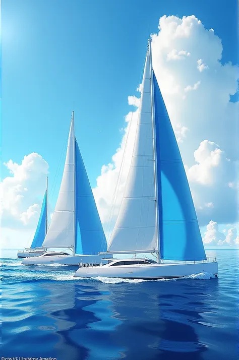 Improve the quality of this blue and white regatta 