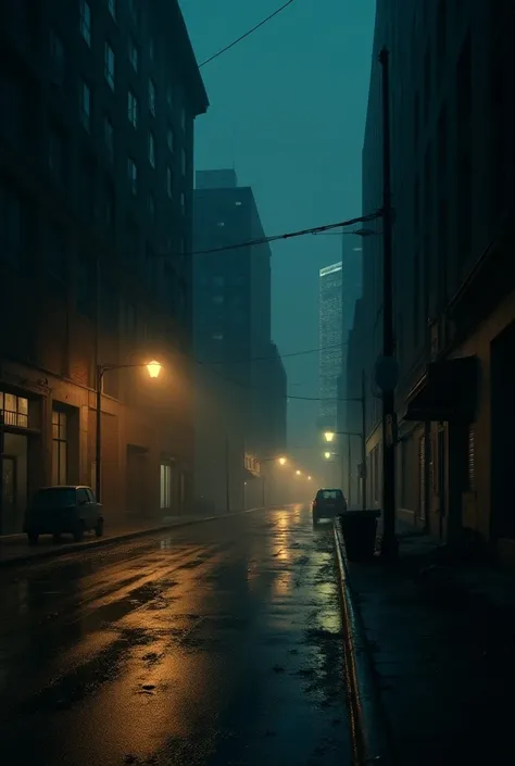 (photorealism:1.2), Image of a empty city street at night, symbolizing the chaos left in her wake.